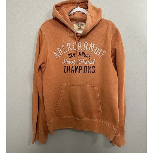 Vintage Y2K Abercrombie & Fitch Hoodie Faded Distressed Mens Unisex XL FAIR - Picture 1 of 12